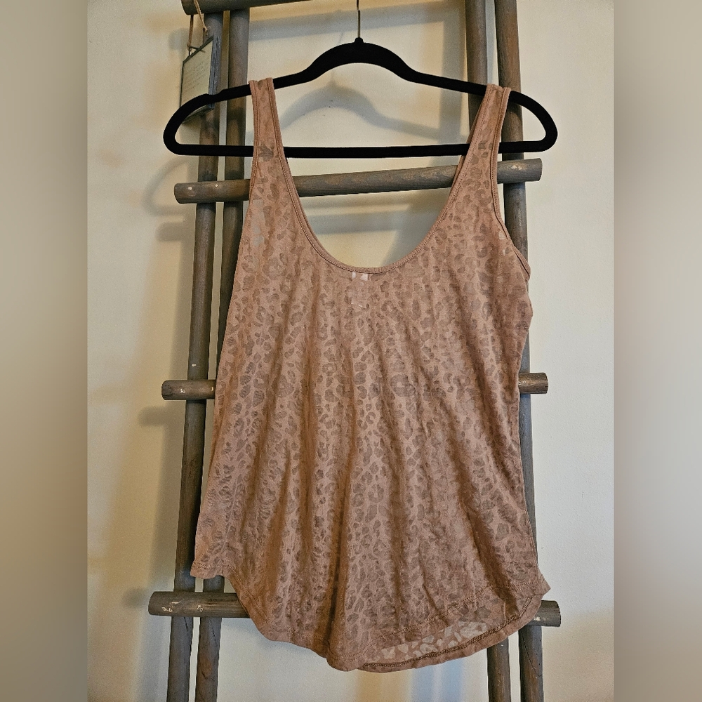 Chic Animal Print Tank Top in Tan - Picture 5 of 8